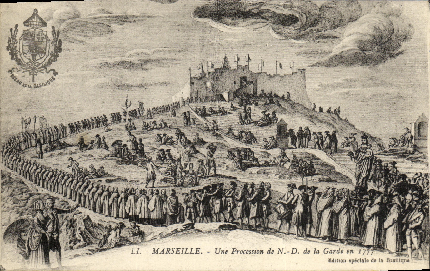 CPA Marseille Une procession De N D De La Garde En 1777