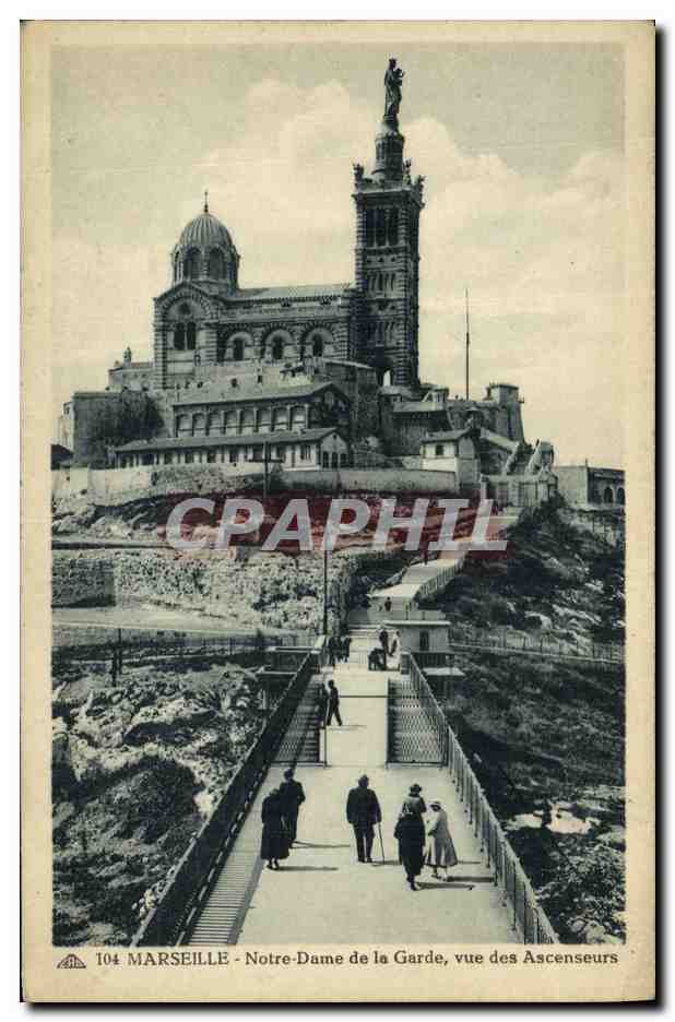 CPA Marseille Notre Dame de la Garde Vue des Ascenseurs