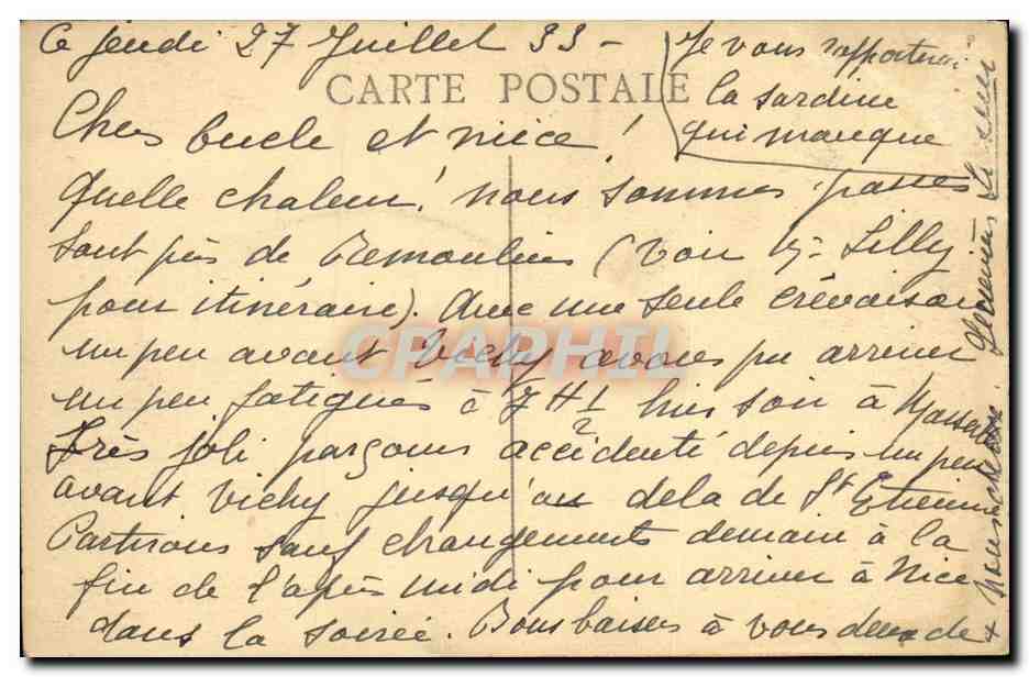 CPA Marseille Le Pont A Transbordeur  — Verso