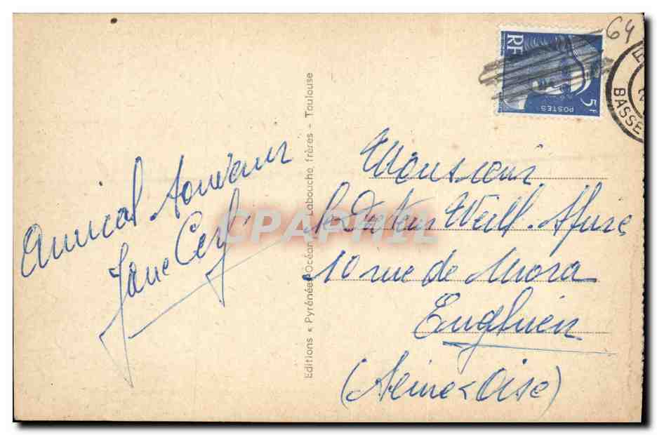 CPA Pau Le Gave Et Les Pyrenees Vus De La Place Royale  — Verso