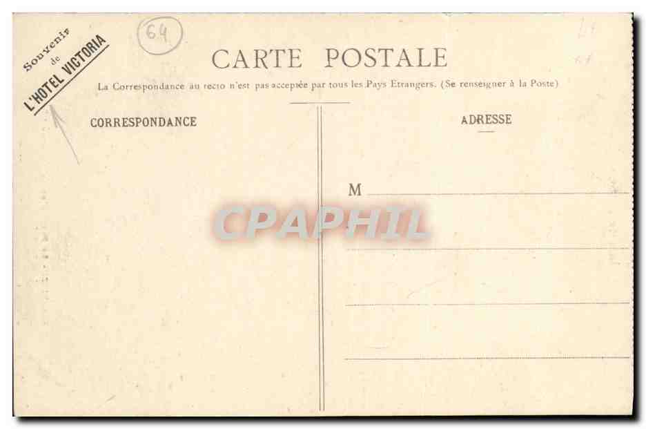 CPA Biarritz Le Rocher De La Vierge  — Verso