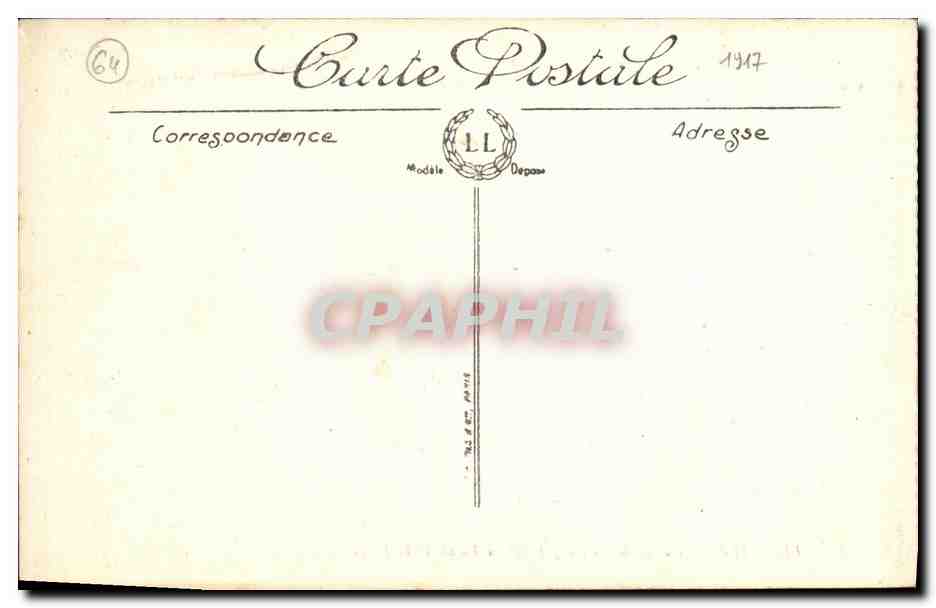 CPA Biarritz Casino Municipal Hotel Du Palais et La Plage  — Verso