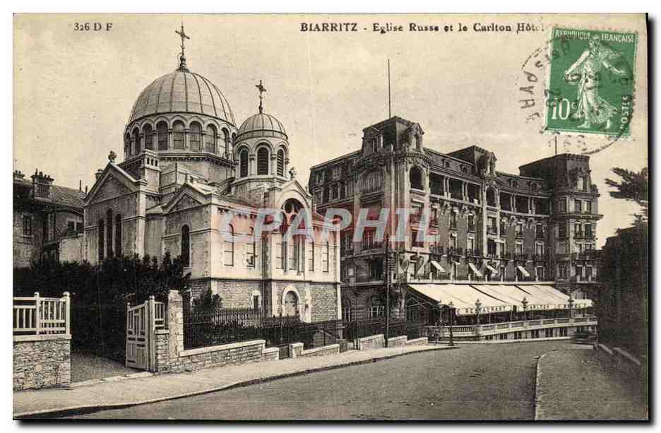 CPA Biarritz Eglise Russe Et Le Carlton Hotel 