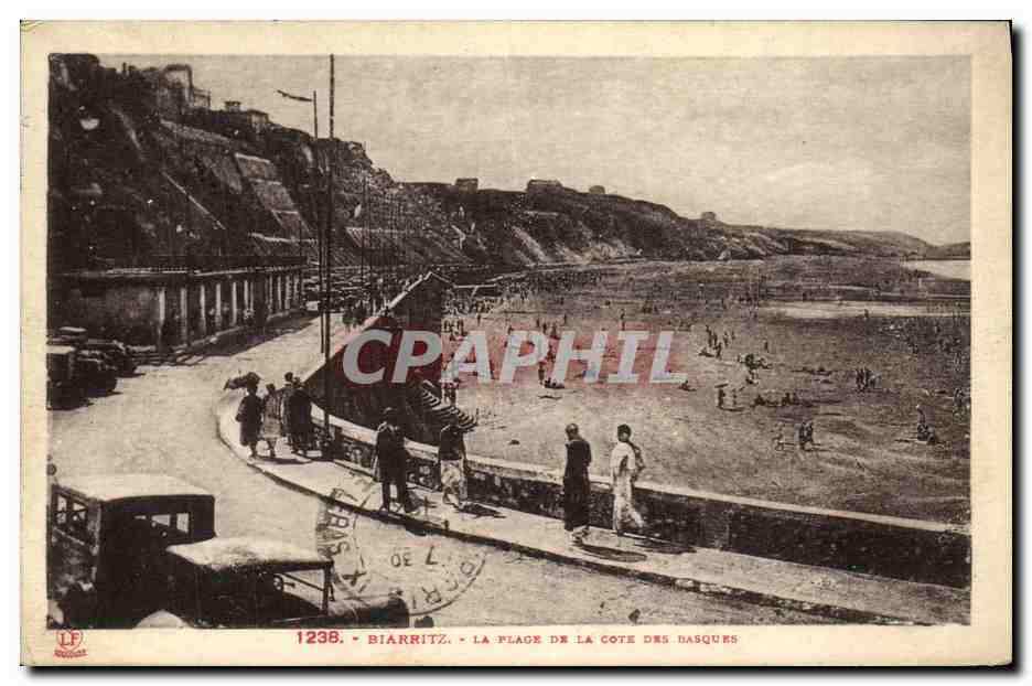 Biarritz — La plage de la Côte des Basques — CPAPHIL n°1238