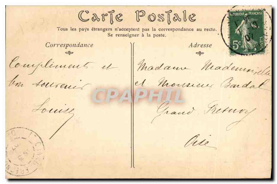 CPA Biarritz La Cote des Basques Par Gros Temps — Verso