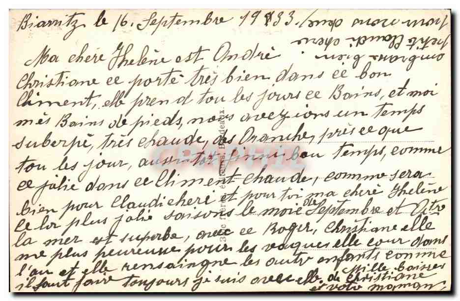 CPA Biarritz Effet de Vague Au Rocher de la Vierge  — Verso