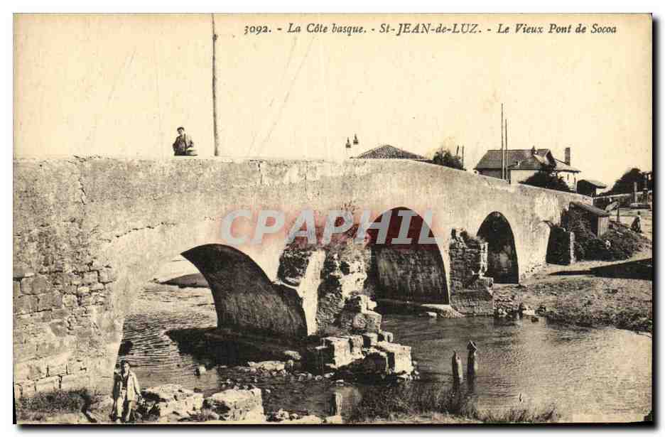 St-Jean-de-Luz — Het Oude Brug van Soccoa — uitgever Bromotype Gaurene, Langon (Gironde)