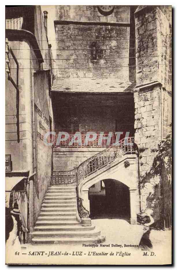 Saint-Jean-de-Luz — Die Kirchenstiege — Phototypie Marcel Delbey, Bordeaux, n°61