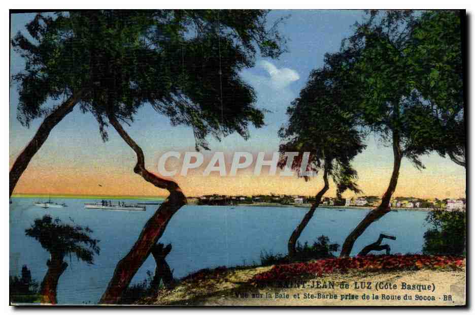 Saint-Jean-de-Luz (Côte Basque) — Vue sur la Baie et Ste-Barbe prise de la Route du Soccoa — Bloc Frères, Bordeaux
