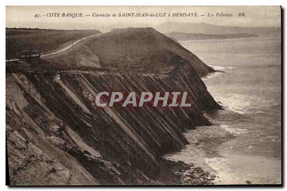 Côte Basque — Corniche de Saint-Jean-de-Luz à Hendaye — Les Falaises. BR. — N°47