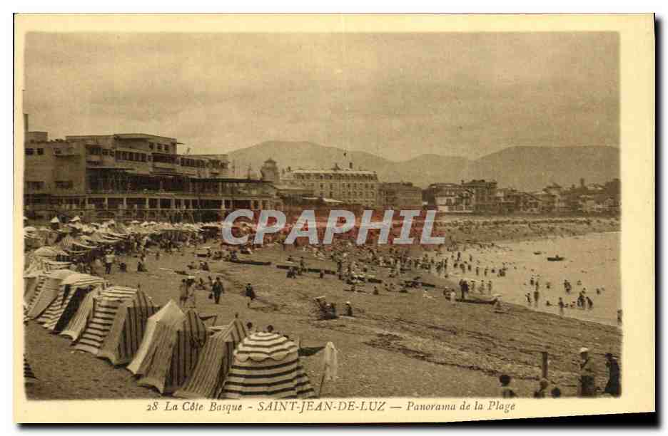Saint-Jean-de-Luz — Panorama de la Plage — Bromotype Langreau, Gironde