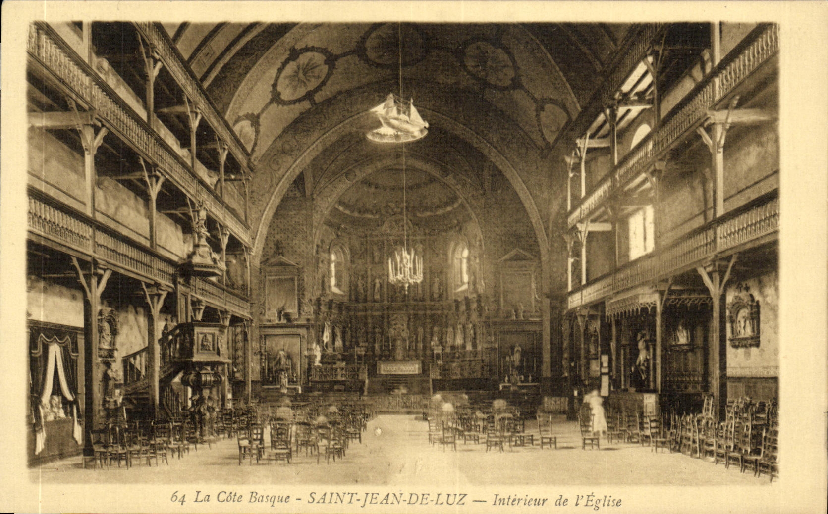 Saint-Jean-de-Luz — Intérieur de l'Église — Bromotype Gautreau