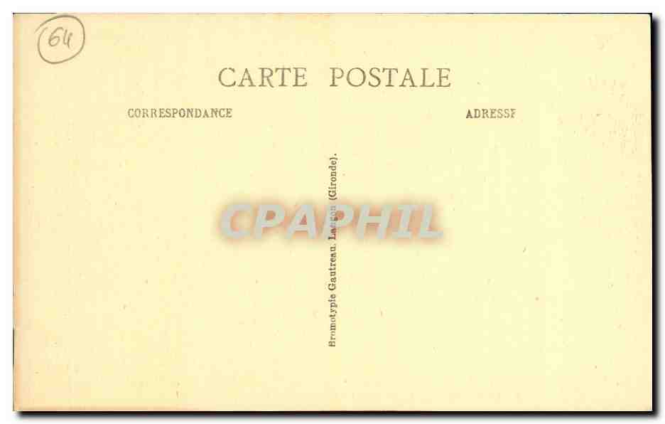 Saint-Jean-de-Luz — Intérieur de l'Église — Bromotype Gautreau — Verso