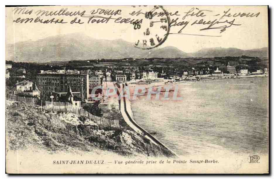 CPA Saint Jean De Luz Vue Generale Prise de la Pointe Sainte Barbe 