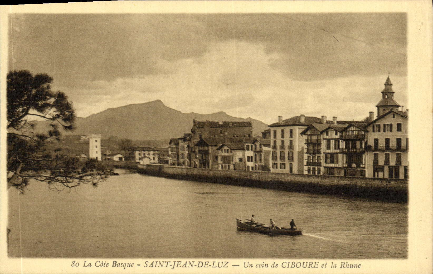 Saint-Jean-de-Luz — Un coin de Ciboure et la Rhune — Bromotypie Gautreau, Langoz (Girondes)