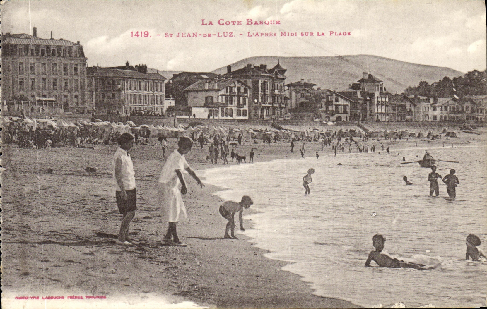 St Jean-de-Luz — L'Après Midi sur la Plage — Photo-type Lassouche Frères Toulouse