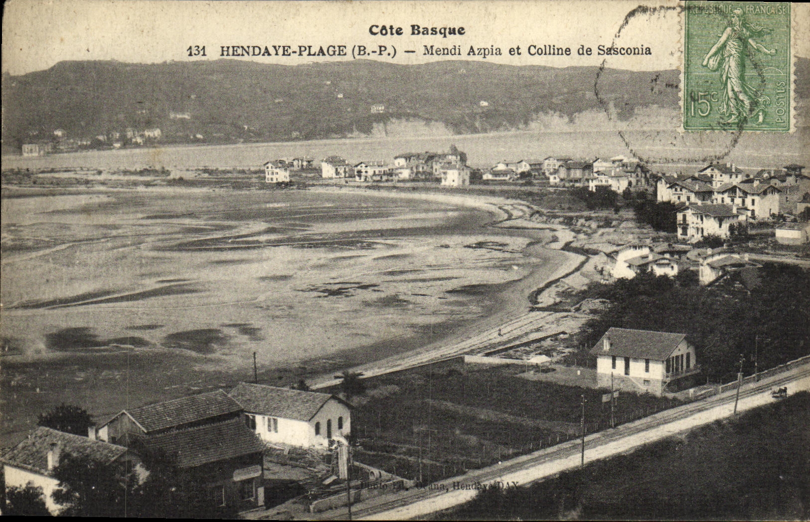 Hendaye-Plage (B.P.) — Mendi Azpia et Colline de Sasconia — Éditeur : Huelo, Hendaye