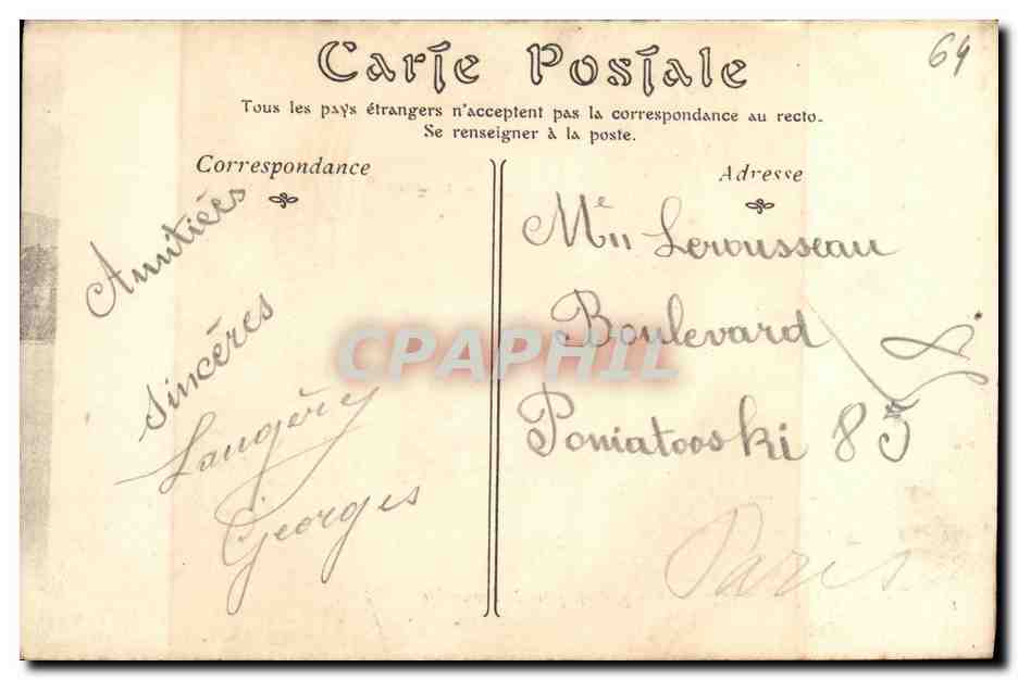 CPA Hendaye Vue Generale Prise de Fontarabie  — Rückseite