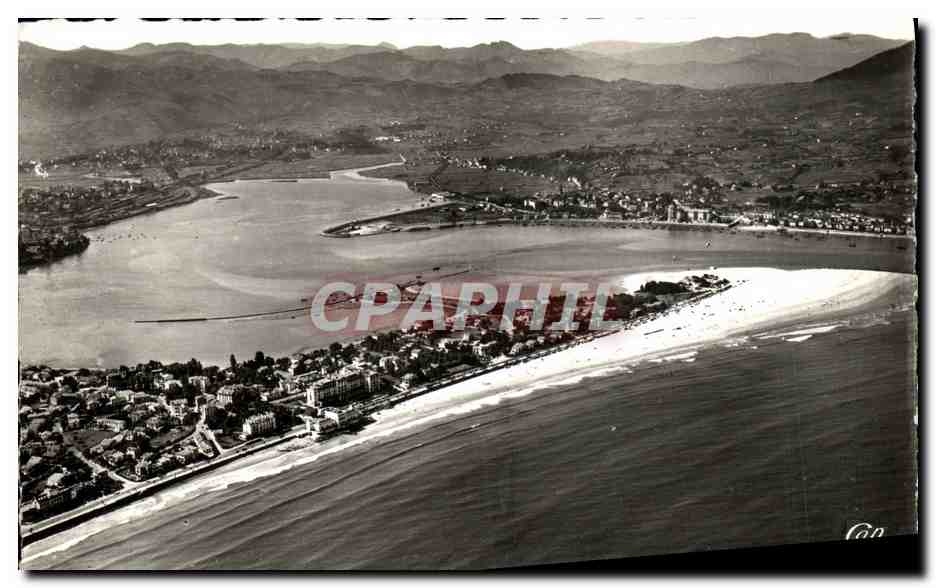 Hendaye — Vue aérienne de la frontière Franco-Espagnole — Cliché Robert Durandaud