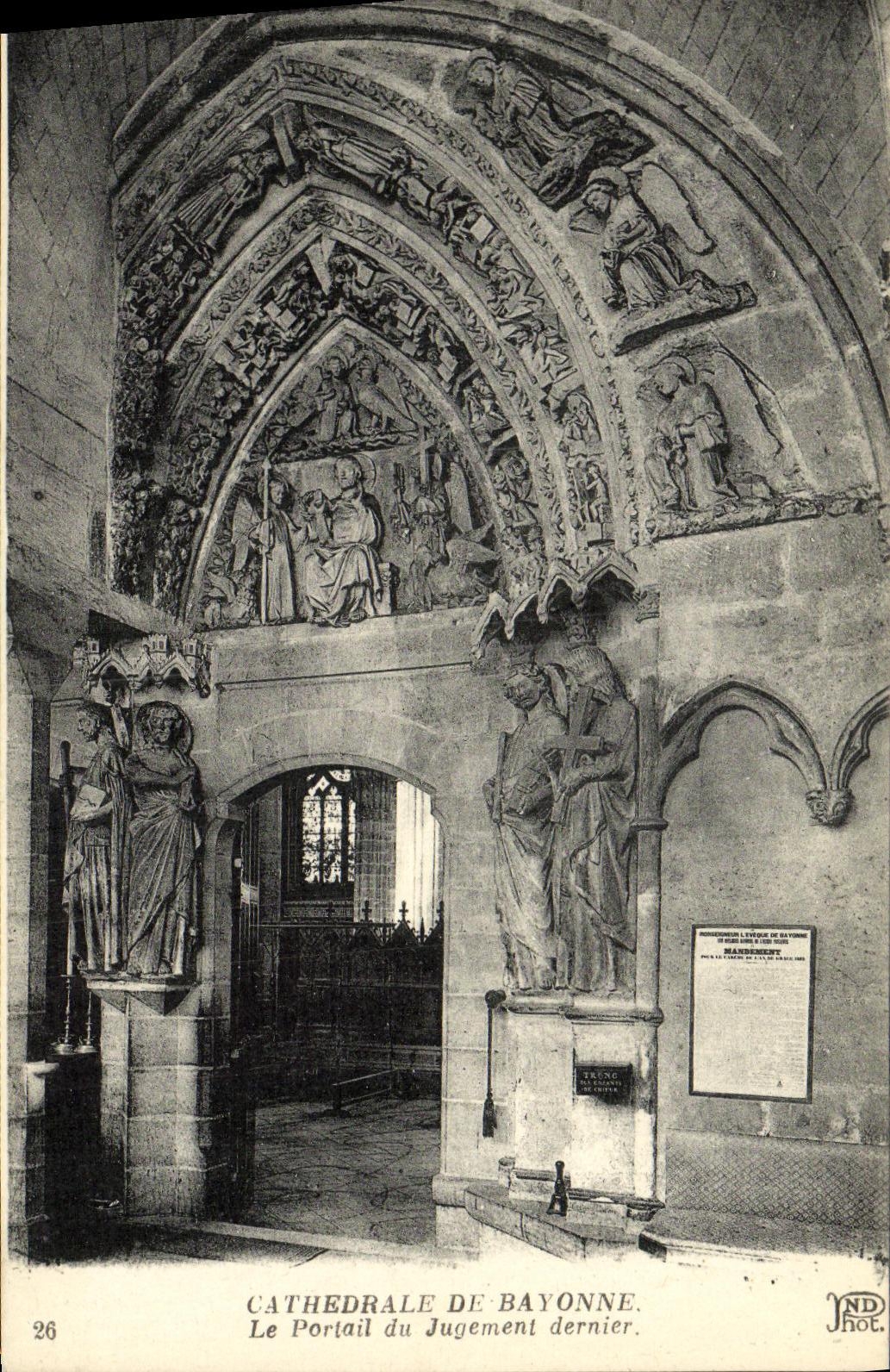 CPA Bayonne La Cathedrale Le portail du jugement dernier