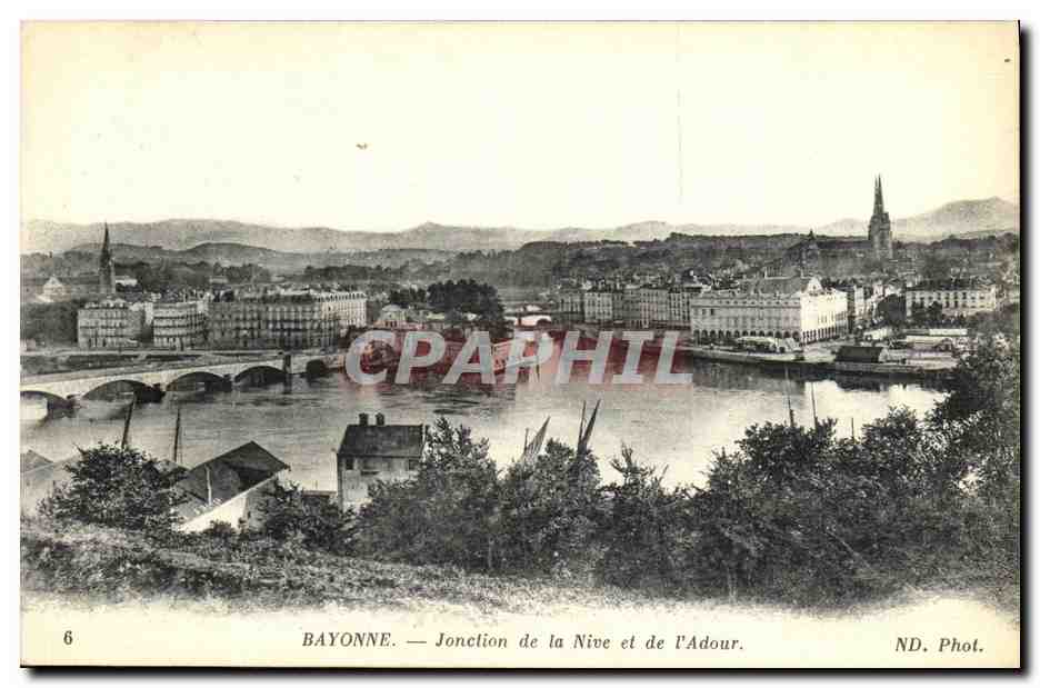 CPA Bayonne Jonction de La Nive et de L Adour 