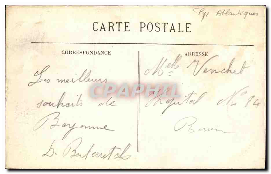 CPA Bayonne Le Pont Marengo  — Rückseite