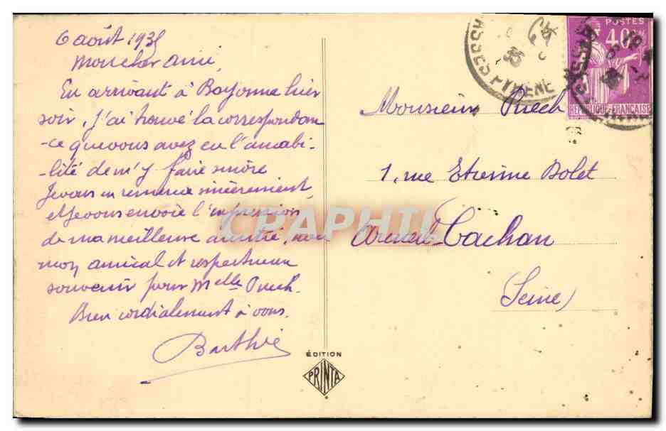 CPA Bayonne La Place Lavigerie Vers La Nive Belle Jardiniere — Rückseite
