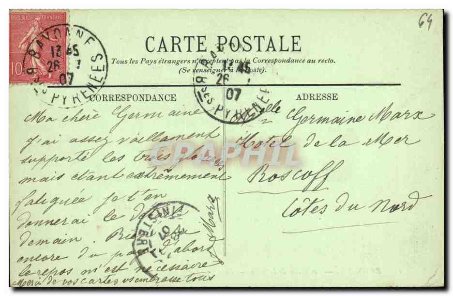 Bayonne — Les Quais de la Nive — LL. n° 22 — Rückseite