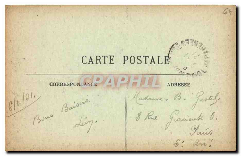 CPA Bayonne La Barre de l Adour Par Gros Temps Bateau  — Verso