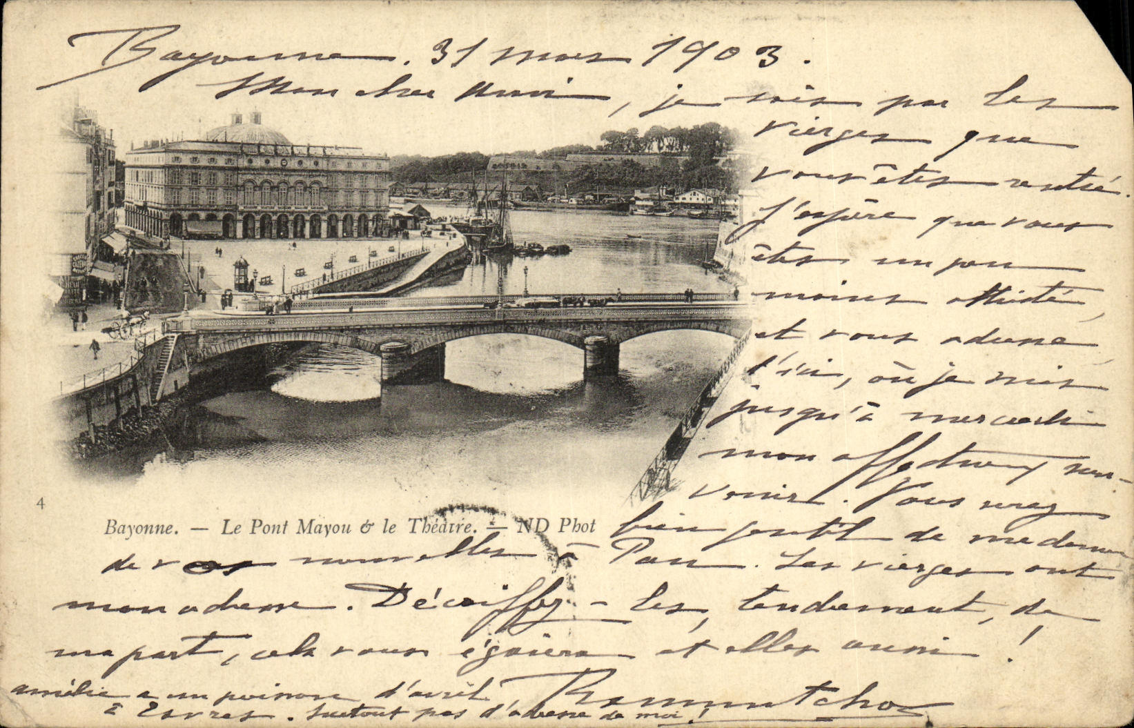 CPA Bayonne Le Pont Mayou Le Theatre 