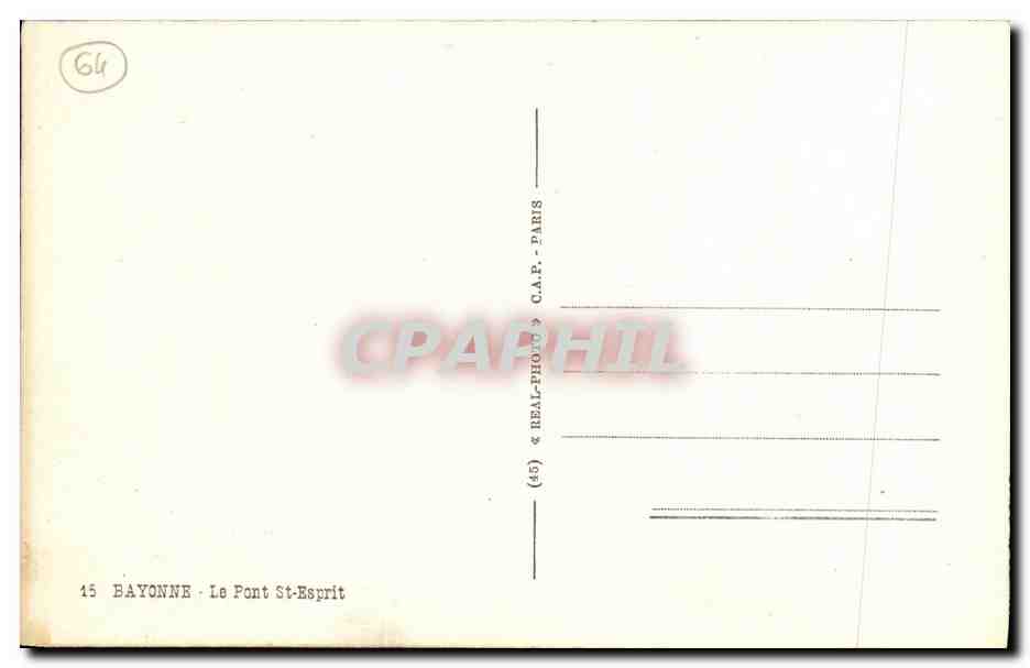 CPA Bayonne Le Pont St Espert  — Verso