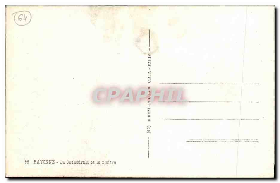 CPA Bayonne La Cathedrale Et Le Cloitre  — Verso