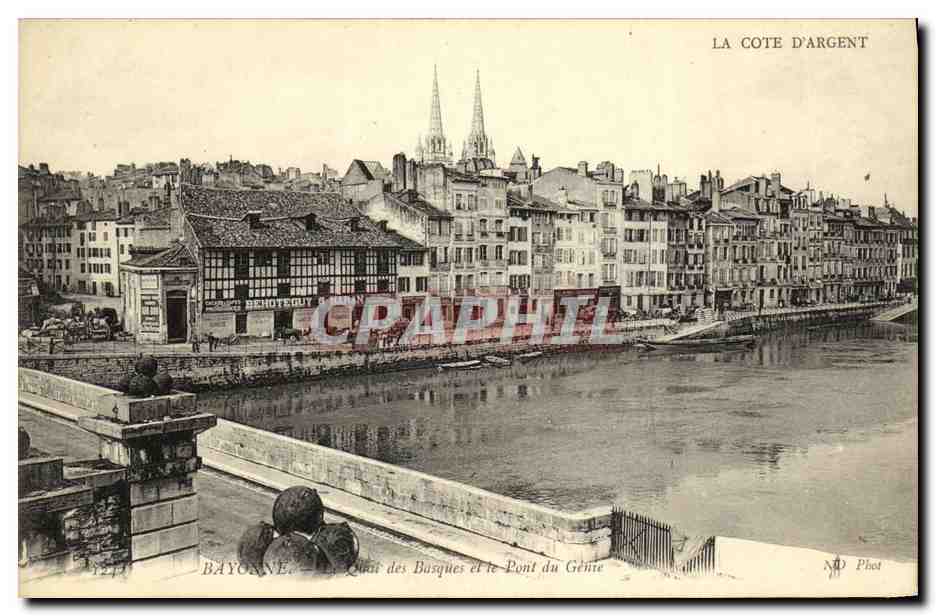 Bayonne — La Côte d'Argent, le Quai des Basques et le Pont du Génie — Phot