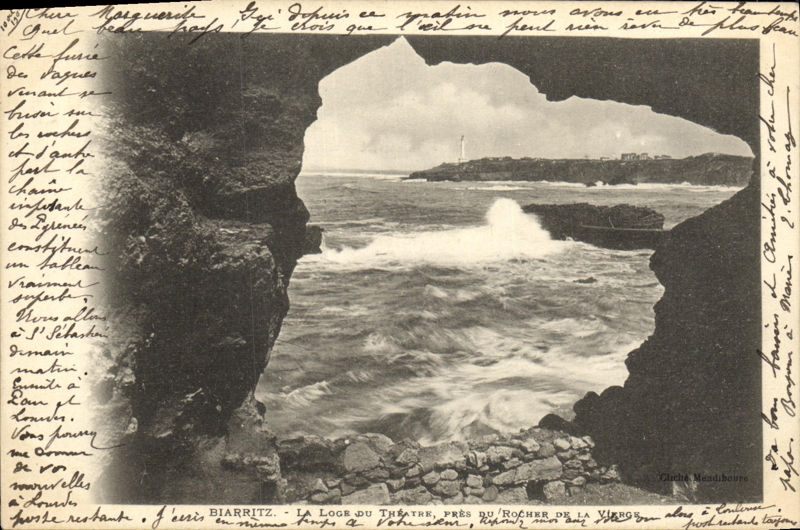 CPA Biarritz La Loge Du Theatre Pres Du Rochers De La Vierge