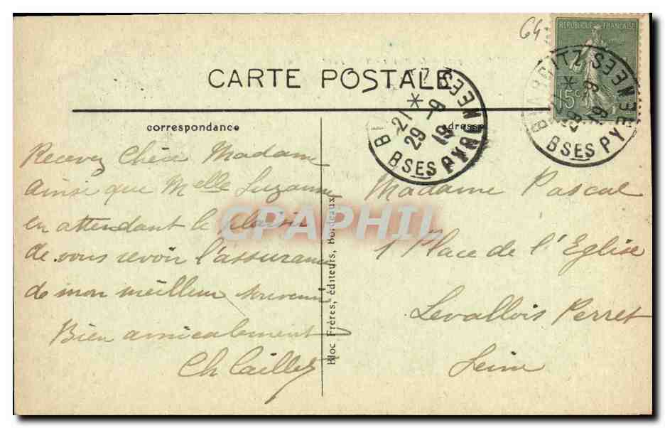 CPA Biarritz Le Phare  — Rückseite