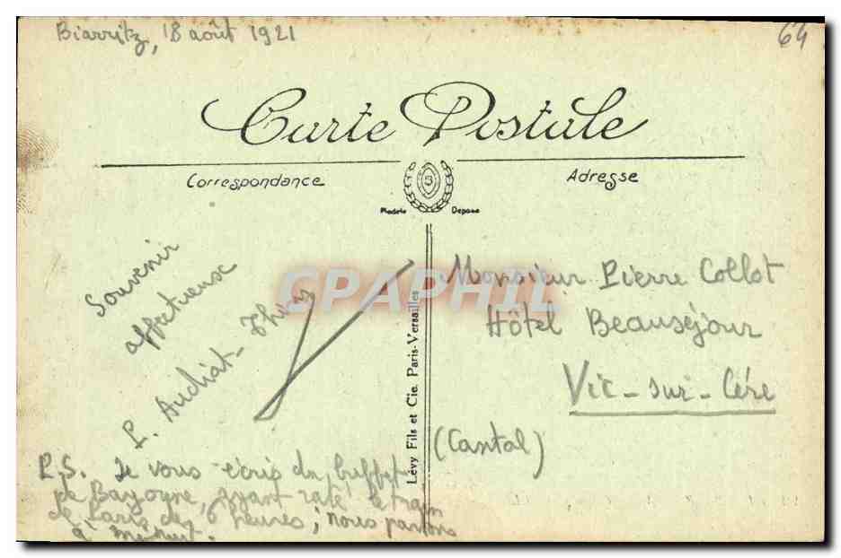 Biarritz Vue Generale  — Verso