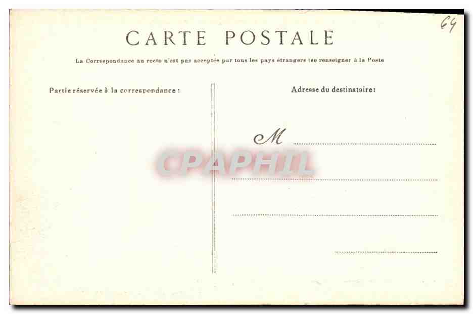 CPA Biarritz Les Rochers Du Port Des Pecheurs  — Verso