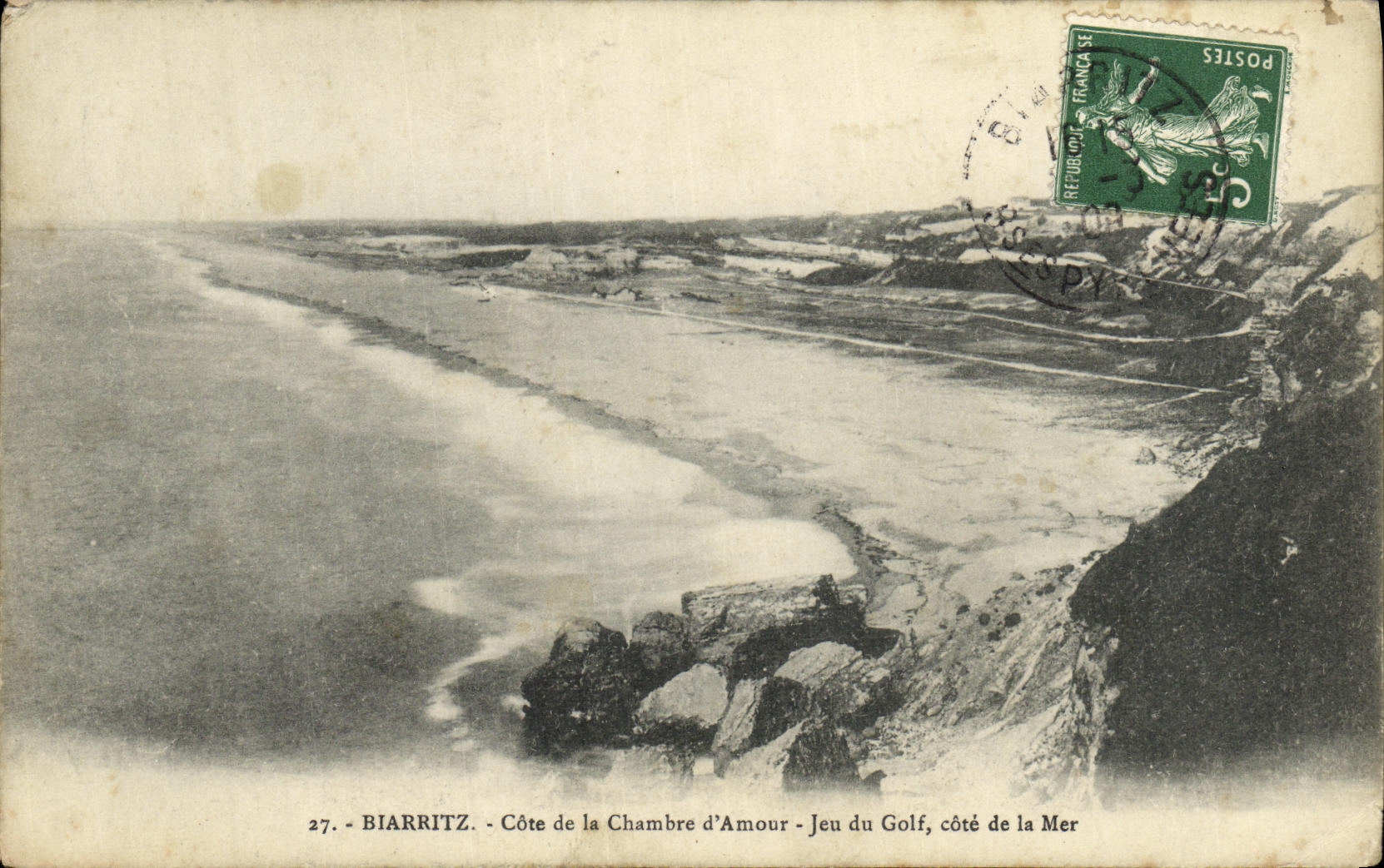 CPA Biarritz Cote de la Chambre d Amour Jeu Du Golf cote de la mer