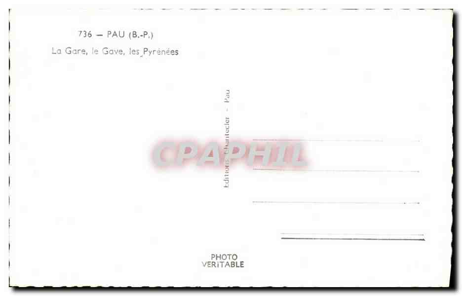 CPSM Pau La Gare Le Gave Les Pyrenees  — Verso