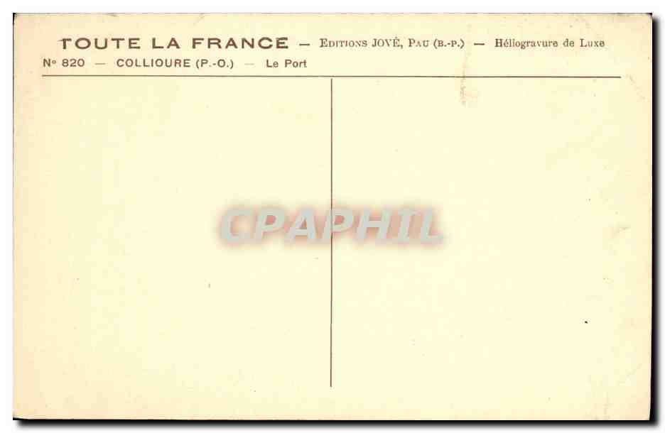 CPA Collioure Le Port  — Rückseite