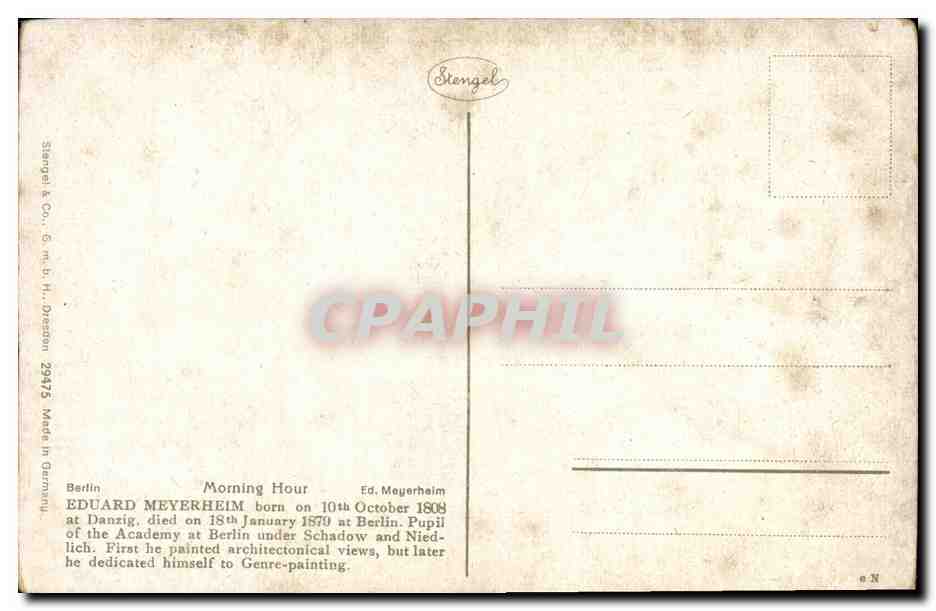 CPA Femme Enfant Eduard Meyerheim Danzig — Verso