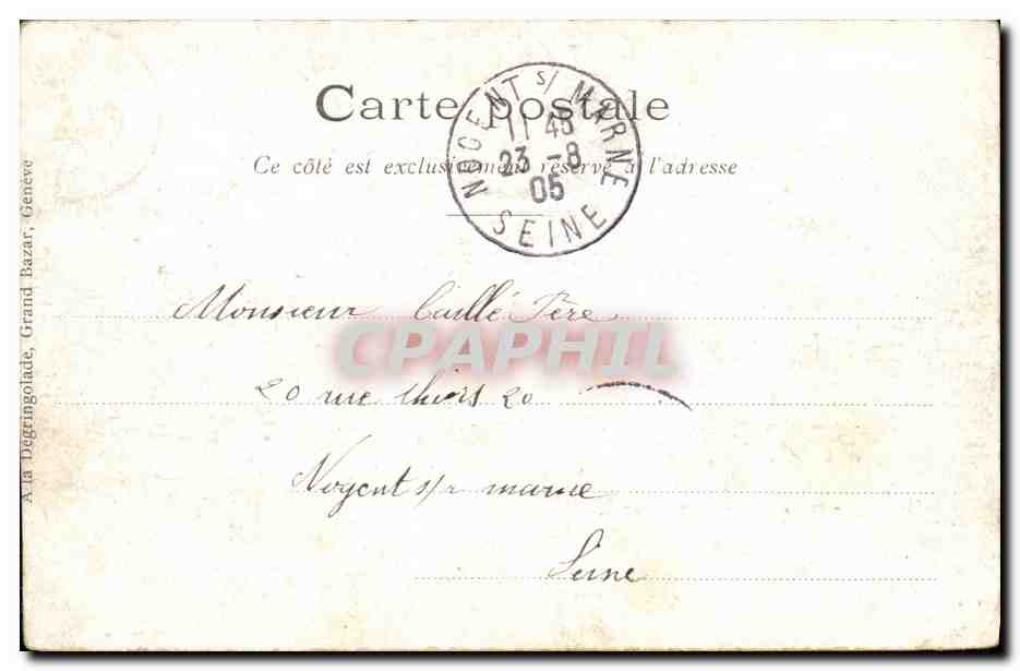 CPA Geneve Pont Des Bergues Et Ile Rousseau  — Rückseite