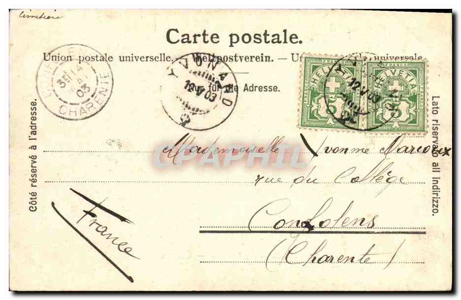 CPA Les Chateaux Vaudois Chillon  — Rückseite