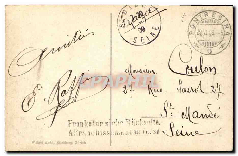 CPA Albulabahn Solisbrucke — Rückseite