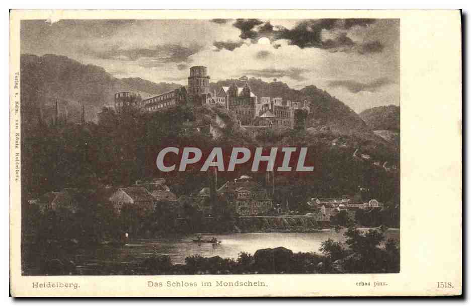 CPA Heidelberg Das Schloss Im Mondschein 