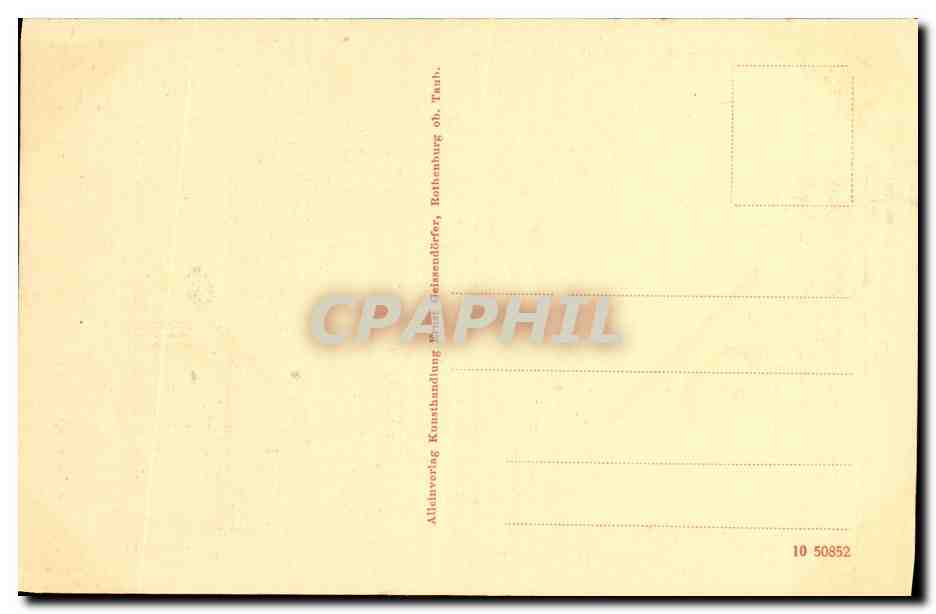 CPA Rothenburg Laub Altes Rathausportal — Rückseite