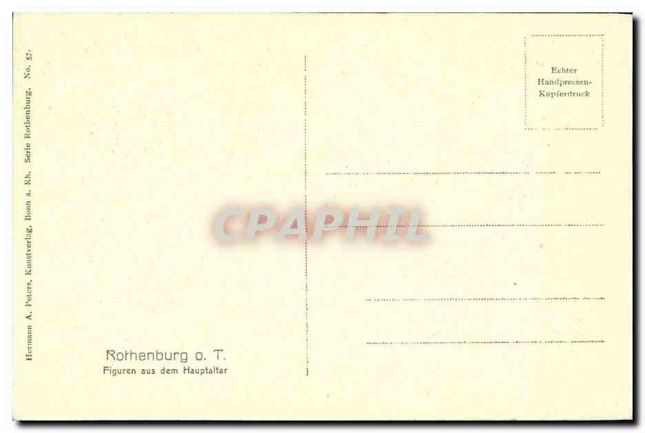 CPA Rothenburg Figuren aus dem Hauptaltar — Rückseite