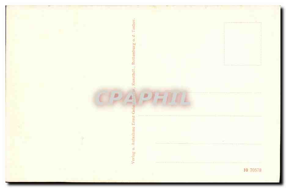 Rothenburg o. d. Tauber — Feuerleins-Erker — Verlag u. Aufnahme Ernst Gatzweiler, Kunstthull — Verso