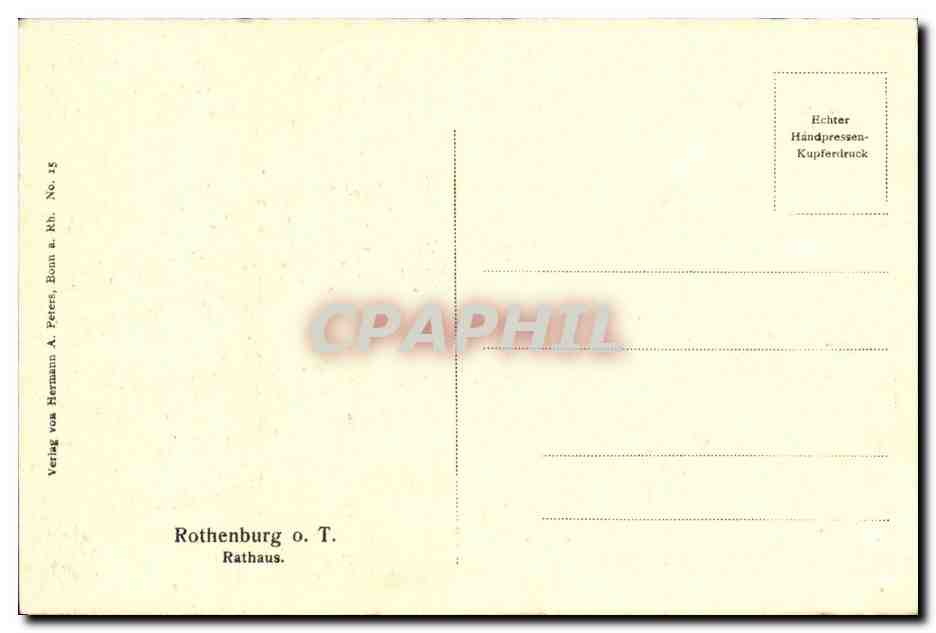 CPA Rothenburg Rathaus — Rückseite