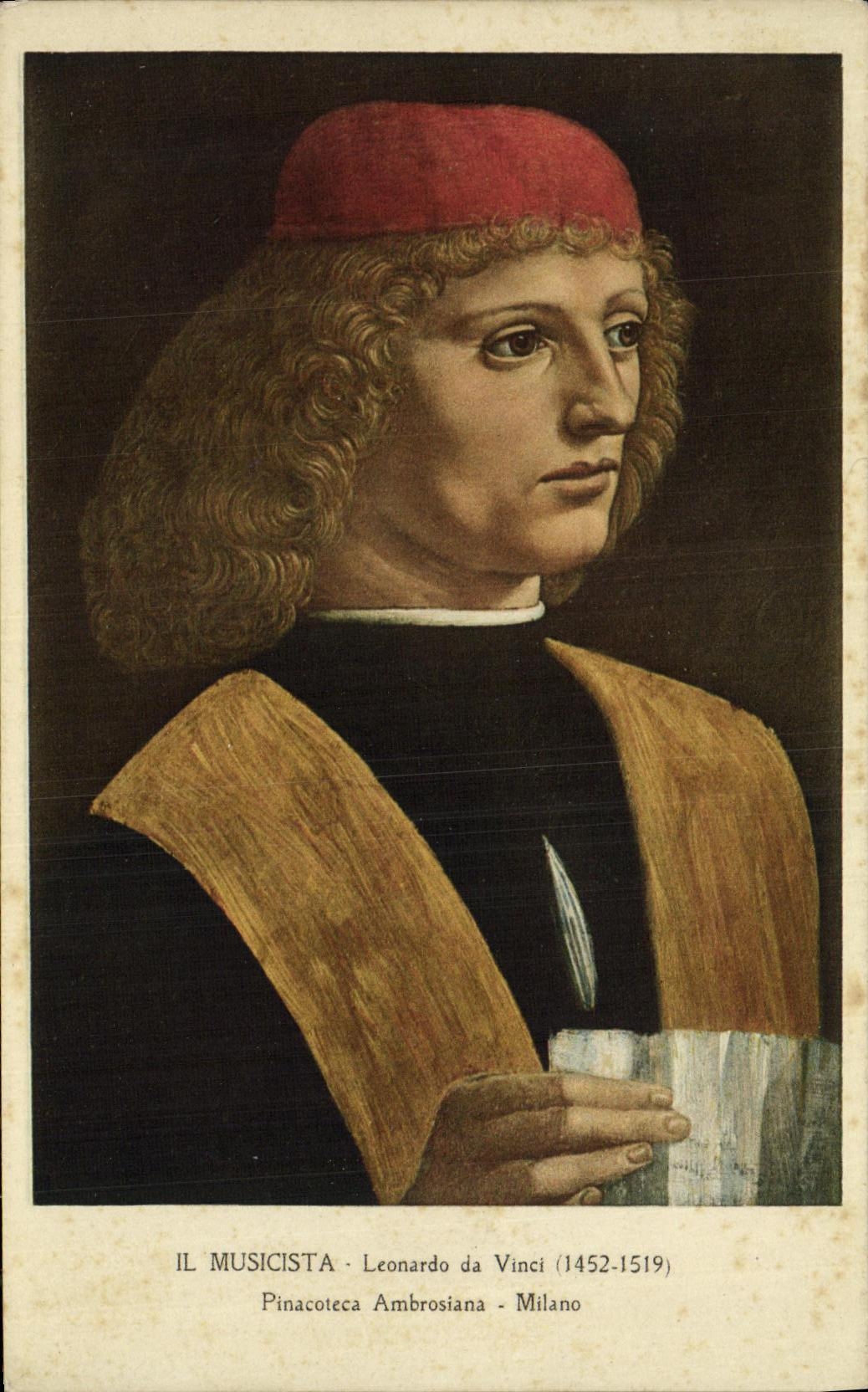 CPA Il Musicista Leonardo da Vinci Pinacoteca Ambrosiana Milano 